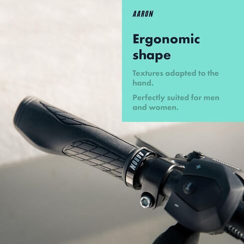 AARON FIT Handlebar Grips with Gel Cushioning, Sporty Handlebar Grips Made from Non-Slip Rubber, Lock-On Handlebar Grips for E-Bikes, Mountain Bikes, Cross Bikes, Fixie Bikes in Saudi Arabia