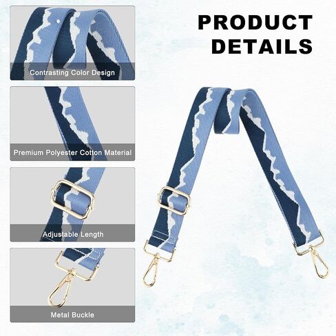 Purse Strap, 2'' Wide Crossbody Bag Extender Strap Adjustable Handbag Straps Mixed Colors Shoulder Replacement Straps for Women Men Guitar Straps, Messenger Bag Straps in Saudi Arabia