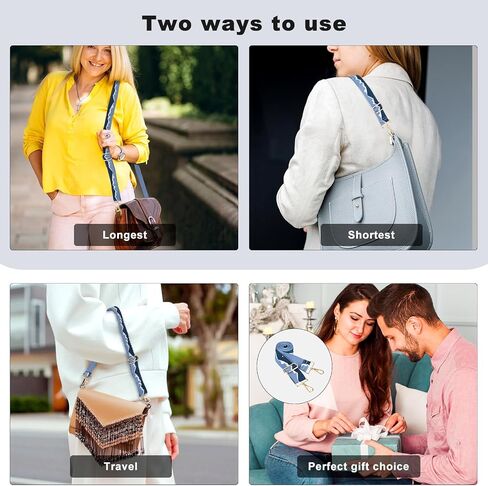 Purse Strap, 2'' Wide Crossbody Bag Extender Strap Adjustable Handbag Straps Mixed Colors Shoulder Replacement Straps for Women Men Guitar Straps, Messenger Bag Straps in Saudi Arabia