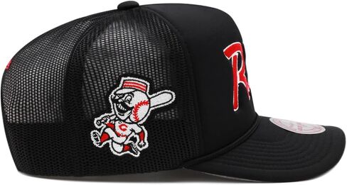 قبعة ميتشل آند نيس سينسيناتي ريدز MLB Script Trucker Mesh Snapback Hat - أسود in Saudi Arabia