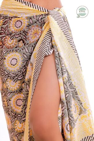 Women's Cotton Sarong Wrap Beachwear Cover Up Swimsuit Pareo Solid Color 73x44 inch Swimwear in Saudi Arabia