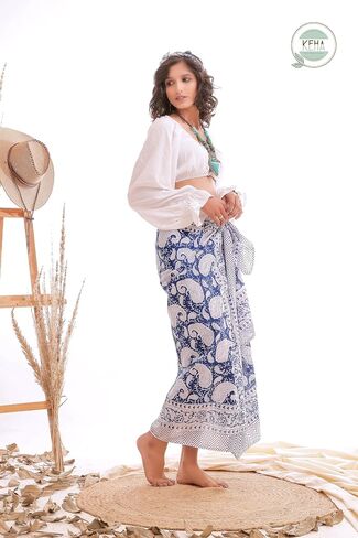 Women's Cotton Sarong Wrap Beachwear Cover Up Swimsuit Pareo Solid Color 73x44 inch Swimwear in Saudi Arabia