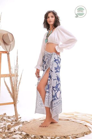 Women's Cotton Sarong Wrap Beachwear Cover Up Swimsuit Pareo Solid Color 73x44 inch Swimwear in Saudi Arabia