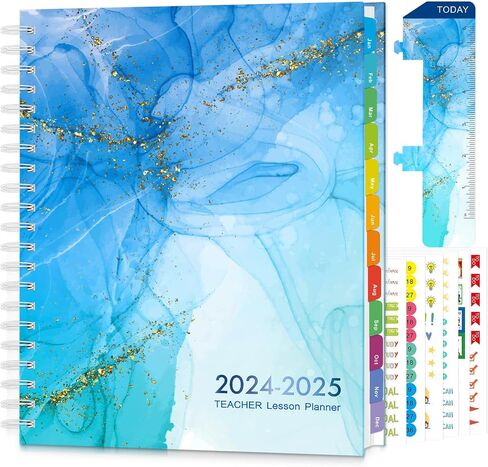 Teacher Planner 2024-2025 Academic Year - All Inclusive 8.5"x11" Teacher Lesson Planner with Elastic Closure, Bookmark, and Planner Stickers, for Daily, Weekly, Monthly Classroom Schedule in Saudi Arabia