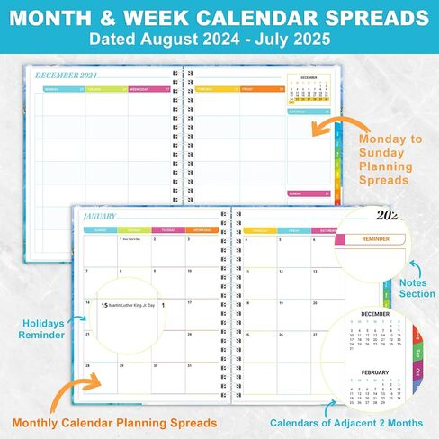 Teacher Planner 2024-2025 Academic Year - All Inclusive 8.5"x11" Teacher Lesson Planner with Elastic Closure, Bookmark, and Planner Stickers, for Daily, Weekly, Monthly Classroom Schedule in Saudi Arabia