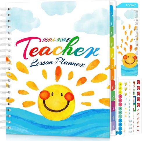 Teacher Planner 2024-2025 Academic Year - All Inclusive 8.5"x11" Teacher Lesson Planner with Elastic Closure, Bookmark, and Planner Stickers, for Daily, Weekly, Monthly Classroom Schedule in Saudi Arabia