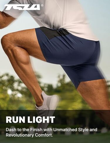 TSLA Men's Active Running Shorts, Training Exercise Workout Shorts, Quick Dry Gym Athletic Performance Shorts with Pockets in Saudi Arabia
