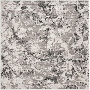 SAFAVIEH Skyler Collection Area Rug - 7' Square, Grey & Ivory, Modern Abstract Design, Non-Shedding & Easy Care, Ideal for High Traffic Areas in Living Room, Bedroom (SKY186K)