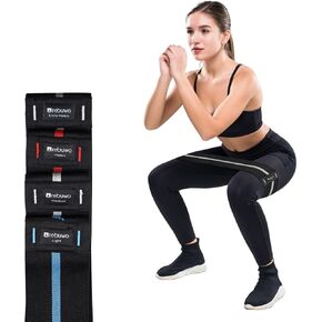 Rebuwo Resistance Bands, Fabric Resistance Bands, Booty Bands, Squat Band, Glute Resistance Band 4 Level İnclude 4 Piece,Loop Exercise Bands for Man Legs Butt for Women Hip Band