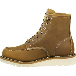 Carhartt Women's Wedge 6" Waterproof Steel Toe FW6225-W Ankle Boot, Light Brown Oil Tanned, 7.5 Wide