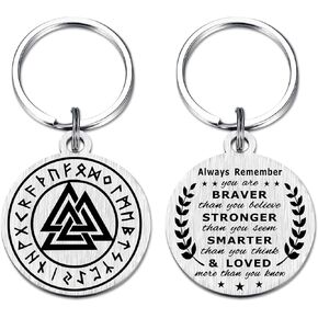 Viking Norse Wolf Fenrir Keychain - Celtic Viking Wolf Amulet Protection Keyring - Viking Gifts for Men Women