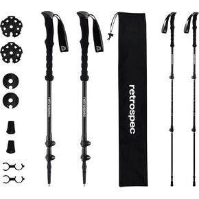 Retrospec Solstice Hiking Poles for Men & Women - Adjustable and Collapsible Lightweight Walking & Trekking Sticks - Aluminum w/ Cork or Foam Grip in Saudi Arabia