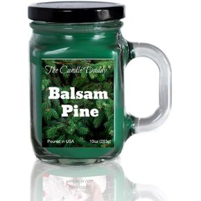 Balsam Pine - Balsam Christmas Tree Scented Mason Jar Candle - 10oz with 80 Hour Burn Time - Top Holiday Seller