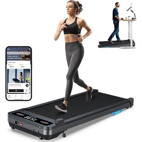 Under Desk Walking Pad Treadmill: [Voice Control] 2 in 1 Incline Folding Treadmill Works with ZWIFT KINOMAP WELLFIT APP for Home Office - 2.5HP Quiet Treadmills with 300Lbs Capacity