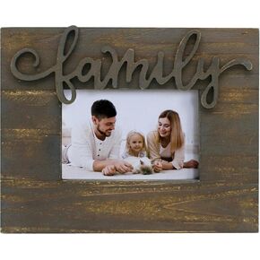 CVHOMEDECO. 6x4 Picture Frame Made of Solid Wood High Definition Glass Family Designs Photo Frame for Tabletop Display and Wall Mounting (Distress Brown)
