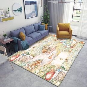 The World of Beatrix Potter Large Vintage Illustration Area Rugs Non-Slip Floor Mat Doormats Home Runner Rug Carpet for Bedroom Indoor Outdoor Kids Play Mat Nursery Throw Rugs Yoga Mat