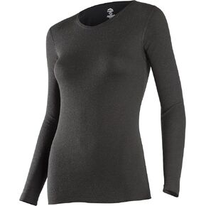 ColdPruf Women's Basic Active Wear Crew Top, Black, Large