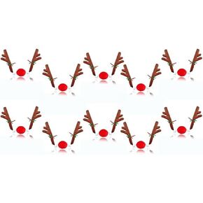 Zone Tech Car Reindeer Antlers & Nose for Christmas Car Decorations Kit with Reindeer Antler, 2-Pack Xmas Jingle Bells & Nose for Christmas Costume Accessory Set Great for Holidays