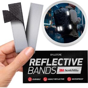 High Reflective 3M Scotchlite Bands | Add Visibility for Walking, Running & Bicycling | Silver | 2-Pack