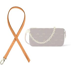 jiesinlov Vachetta Leather Replacement Crossbody Bags Strap Shoulder Straps for Multi Pochette Accessories (Width:0.43in&Length:23.6in Include Double Buckles- Beeswax)