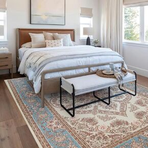 8x10 Area Rug for Living Room - Machine Washable Non-Slip Backing, Stain Resistant Abstract Rugs for Living Room, Bedroom, Ultra-Thin Large Area Rugs for Home Decor(Multi Color)