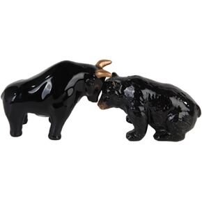 Pacific Giftware 3.25" L The Bull & Bear Battle Magnetic Salt & Pepper Shakers -Attractives Collection