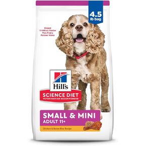 Hill's Science Diet Dry Dog Food, Adult 11+ for Senior Dogs, Small Paws, Chicken Meal, Barley & Brown Rice Recipe, 15.5 lb. Bag