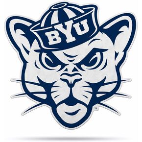 Rico Industries NCAA BYU Cougars Mascot Shape Cut Pennant - Home and Living Room Décor - Soft Felt EZ to Hang