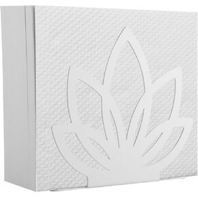 Beautyflier Metal Napkin Holder for Table, Stainless Steel Upright Napkin Holder for Kitchen & Countertop, Freestanding Modern Napkins Holder for Home & Picnic Party, Cushioned Base (White)