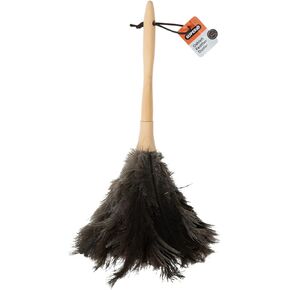 Superio Ostrich Feather Duster Fluffy Dust Remover, with Wooden Handle Reusable for Cleaning Homes, Ceilings, and Furniture (3 Pack) (1 Pack)