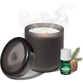 Lifelines Flameless Candle Diffuser - Featuring Mist & Beautiful Aromas - Blow Out Flickering Flame - Safe Flameless Candle - Flameless Aromatherapy Candle - Frosted Charcoal