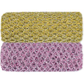 Rugged Glitter Dish Wash Net Heavy Duty, 4Pcs - Premium Non-Scratch Scouring Pads for Durable Cleaning - Glitter Kitchen Mesh Dish Cloth Set for Effective Dishwashing and Pan Scrubbing