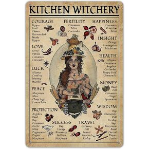 SmartCows Vintage Witchcraft Knowledge Poster Metal Sign Funny Science Education Tin Sign Bar Home Wall Decor Kitchen Decoration 8x12 Inch