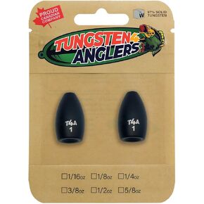 Tungsten 4 Anglers – 97% Pure Tungsten Flipping Weight for Bass Fishing | Sinkers for Punching Through Heavy Cover | 3/8oz. to 1-1/2oz. in Black/Pumpkin