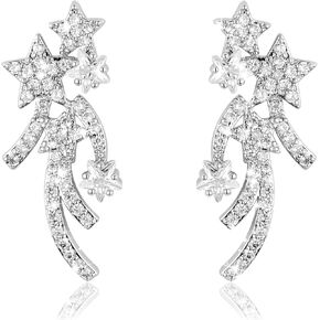 MuagoChic Sparkly Rhinestone Heart Dangle Earrings for Women Trendy Crystal Drop Earrings Prom Wedding Bridal Accessories in Kuwait