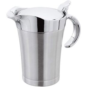 15oz Ceramic Gravy Boat Lip Spout, Gray Bowl, Gravy Sauce Boat For Turkey, Warming Sauces, Salad Dressings, Milk And More White Ceramic Sauce Jug With Plate (White)