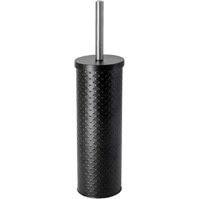AMG Toilet Brush and Holder, Rustproof Stainless Steel Toilet Bowl Brushes for Bathroom with Inflexible Bristles (Matte Black-Dots)