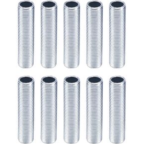 MY MIRONEY M10 Lamp Pipe Nipple Zinc Plated Hollow Lamps Repair Part Replacement Hardware, Pack of 10, 1.57" Long