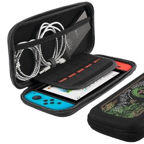 GEEKRIA Carrying Case Compatible with Nintendo Switch and New Switch OLED Console Portable Travel Carry Case Shell Pouch with Pockets for Gaming Accessories Storage Bag