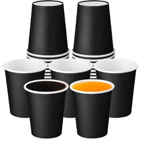 25 Packs Paper Cups Disposable, 8 oz Disposable Coffee Cups, Paper Hot Coffee Cups, Beverage Cups, Suitable for Offices, Home Kitchens, Coffee Shops（khaki）