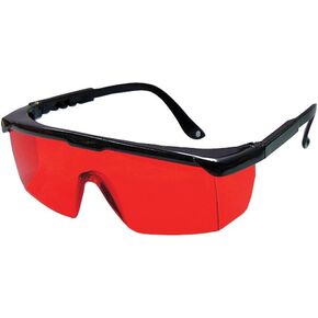 Bosch 57-GLASSES Laser View Enhancing Glasses with Adjustable Temple, Red Lens, Black Frame