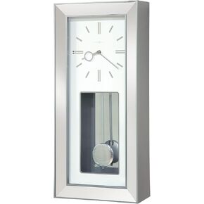 Howard Miller Chaz Wall Clock 625-614 – Satin Silver Quartz & Single Chime Movement
