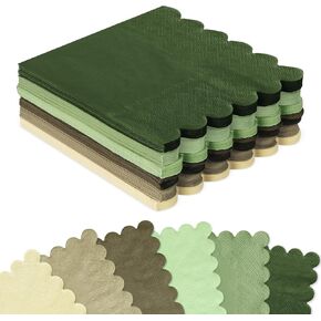 60 Sheet Sage Green Cocktail Napkins, 3-Ply Disposable Napkins for Wedding Birthday Party Baby Bridal Shower Anniversary Reception