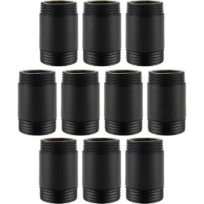 1"x 8" Black Painted Industrial Pipe - Home Expert 10 Pack Black Malleable Cast Iron Pipe Heavy Duty Pre Cut Metal Pipe Threaded Gray Pipe Fitting for Industrial Vintage Style DIY Project