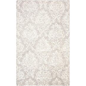 SAFAVIEH Glamour Collection 8' x 10' Grey/Ivory GLM118C Handmade Premium Wool & Viscose Area Rug