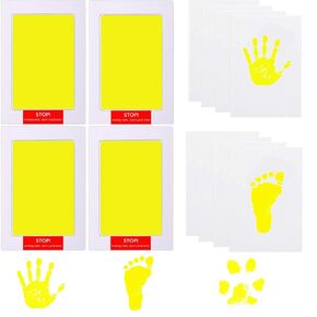 LelonHo Inkless Hand and Footprint Kit Clean Touch Ink Pad for Newborn Baby Pet Paw Print Kit(4 Ink Pads,8 Imprint Cards)