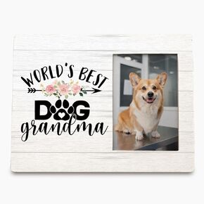 Grandma Picture Frame, Dog Grandma Gifts Photo Frame, Gifts for Dog Lovers Owners Grandma Grandmother from Grandchildren Granddaughter, World’s Best Dog Grandma Photo Picture Frames 4x6