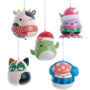 Kurt Adler 3.5-Inch Squishmallows Blow Mold Ornament, Set of 5
