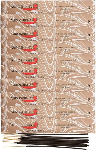 Sandalwood - Auroshikha Stick Incense - 10 Grams (10 Pack) in Saudi Arabia