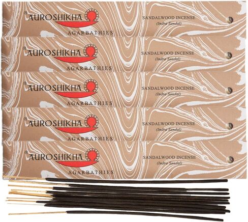 Sandalwood - Auroshikha Stick Incense - 10 Grams (10 Pack) in Saudi Arabia